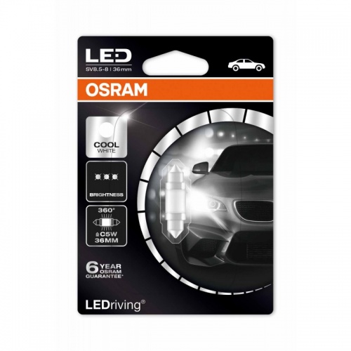 Автолампа LED C5W OSRAM (6000K/1шт/двухцокольн)