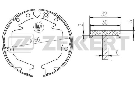 Колодки ручника MITSUBISHI LANCER IX/OUTLANDER 03- ZEKKERT GS8479 (+7930788)