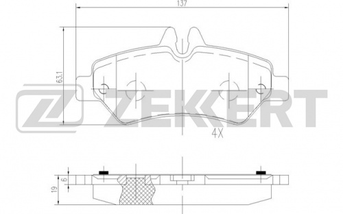 Колодки торм MB SPRINTER/VW CRAFTER зад ZEKKERT GDB1697=2124600