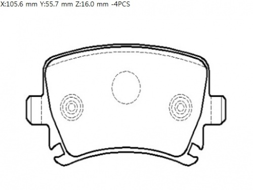 Колодки торм VAG A3/GOLF V/PASSAT B6/TOURAN зад HSB GDB1622 (+1987474314)