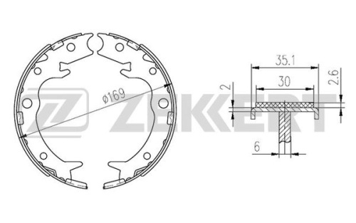 Колодки ручника HONDA ACCORD 02-08/CR-V II ZEKKERT GS8697