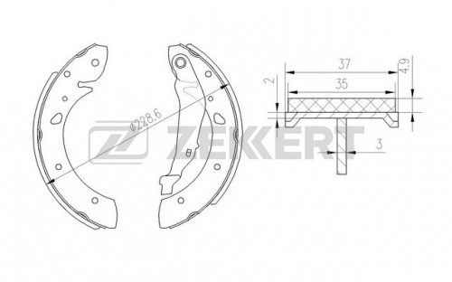 Колодки торм TOYOTA AVENSIS 97-03 зад бараб ZEKKERT GS8632=K2347=411300