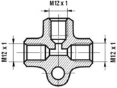 Штуцер трубки 5mm M12xM12xM12 тройник WP