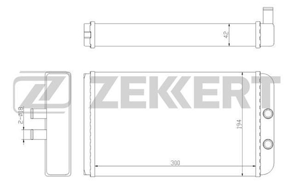 Радиатор отопителя FIAT DUCATO/PEUGEOT BOXER/CITROEN JUMPER 02-06/+RUS 06- ZEKKERT