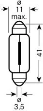 Автолампа C5W двухцокольная OSRAM (12V (5W) SV8.5-8 41mm)