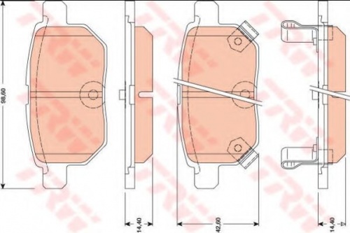 Колодки торм TOYOTA зад TRW GDB3454