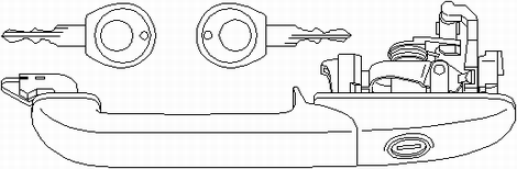 Ручка двери VW PASSAT B4 пер лев HP