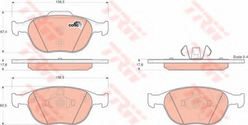 Колодки торм FORD CONNECT пер TRW GDB1532=298400