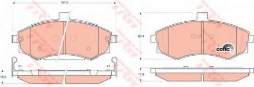 Колодки торм HYUNDAI ELANTRA 01-/MATRIX пер PM GDB3378=GDB895=SP1152