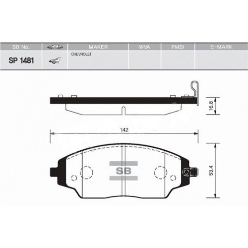 Колодки торм CHEVROLET COBALT/AVEO T300 пер 3й вид SANGSIN GDB3579