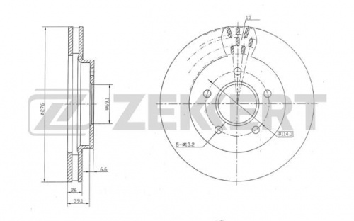 Диск торм MITSUBISHI LANCER IX 2.0/X/DODGE CALIBER пер ZEKKERT DF4933