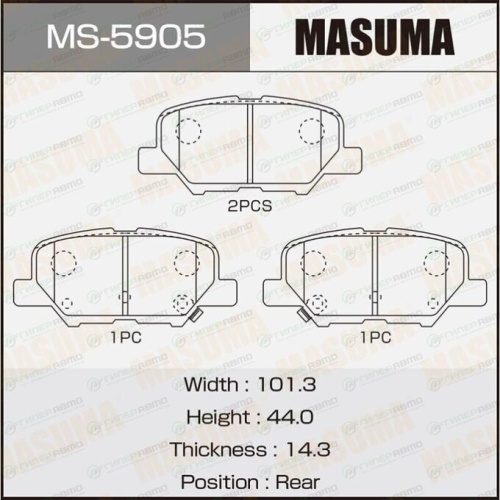 Колодки торм MITSUBISHI OUTLANDER III 12-/MAZDA 6 12- задн MASUMA GDB3583