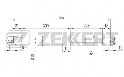 Амортизатор багажника Ford C-Max 07- ZEKKERT