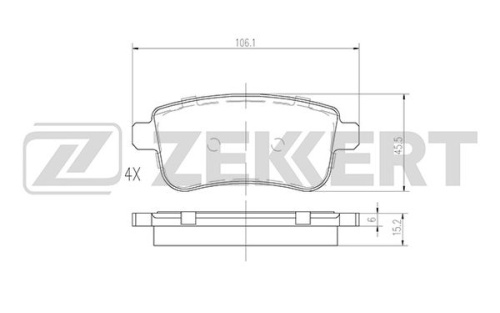 Колодки торм RENAULT MEGANE III/SCENIC III зад ZEKKERT GDB1791