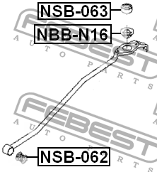 Детали кулисы КПП Втулка кулисы кпп NISSAN FEBEST