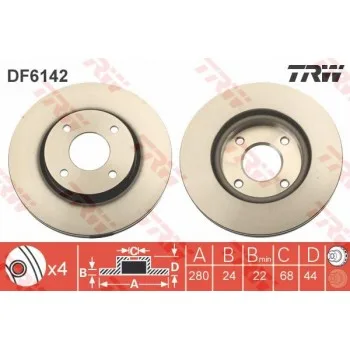 Диск торм NISSAN TIIDA пер TRW DF6142