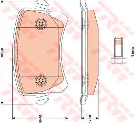 Колодки торм VW PASSAT B6/TIGUAN зад TRW GDB1763=2134200