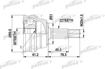 ШРУС VW PASSAT 88-97 наружн PATRON