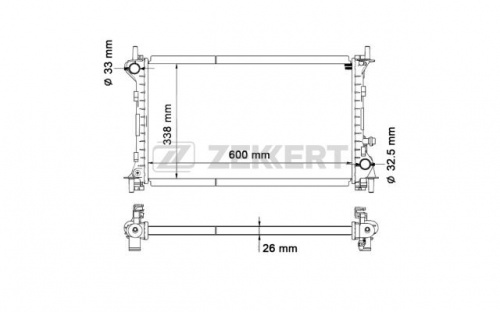 Радиатор ОЖ FORD FOCUS I 1.6-2.0 АКПП ZEKKERT FD2379=62052