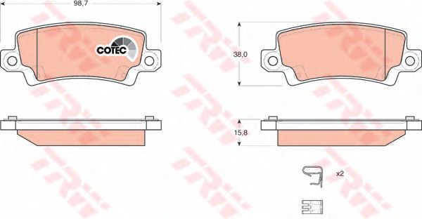 Колодки торм TOYOTA COROLLA зад TRW GDB3289=287402
