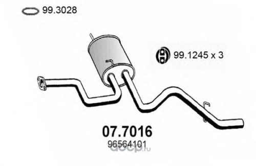 Глушитель FIAT ALBEA зад часть ASSO (эконом)
