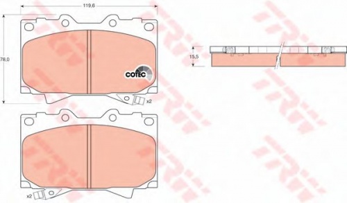 Колодки торм TOYOTA LC100 пер TRW GDB3197