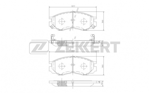 Колодки торм SHUANGHUAN SCEO/MITSUBISHI L200/L300/L400 пер ZEKKERT GDB1286=258300=D6081