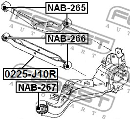 Сайлентблок рычага NISSAN зад подв попереч серпа FEBEST NAB-265=0201-265=C9350