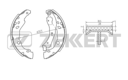 Колодки торм RENAULT LOGAN/DUSTER 2WD зад бараб ZEKKERT (для BOSCH/203x39/+SFK343)