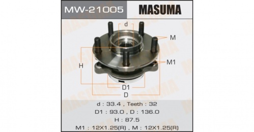 Подшипник ступичный NISSAN TEANA/MURANO Z51 пер MASUMA