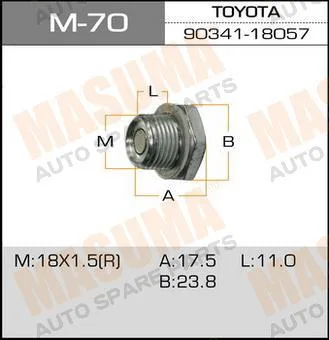 Пробка поддона TOYOTA OE (m18x1.5)