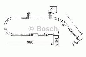 Трос ручника VW PASSAT 96-00 прав BOSCH