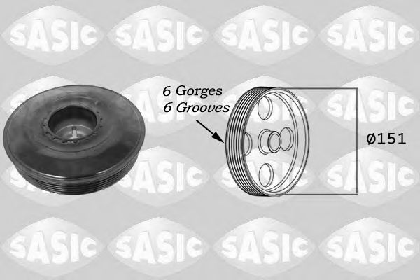 Шкив к/в RENAULT LOGAN/MEGANE/LAGUNA/SCENIC 1.4-1.6 SASIC