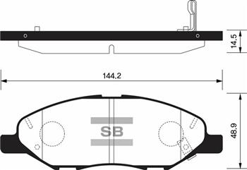 Колодки торм NISSAN NOTE(E11)/MICRA (K12)/TIIDA(RHD) LADA VESTA NG/LARGUS пер SANGSIN GDB3577=219302=D1250M
