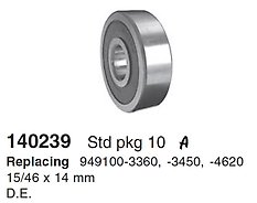 Детали Генератора Подшип. Генератора 15x46x14 WAI