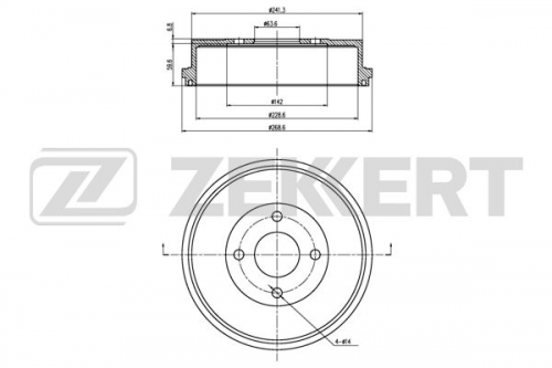 Барабан торм FORD MONDEO I/II ZEKKERT (230mm)