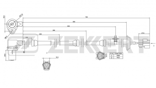 Датчик АБС CHEVROLET AVEO T200/T250 пер лев ZEKKERT