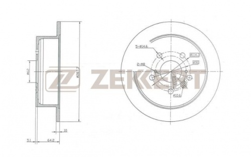 Диск торм LEXUS RX300 03- задн ZEKKERT DF7257=DP228