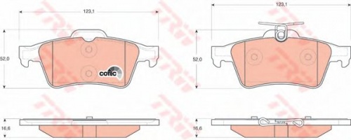 Колодки торм FORD FOCUS II/III/C-MAX/NISSAN зад диск TRW GDB1621