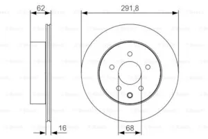 Диск торм NISSAN X-TRAIL T30/31/QASHQAI J10 +2 зад BOSCH (293х16) DF4745