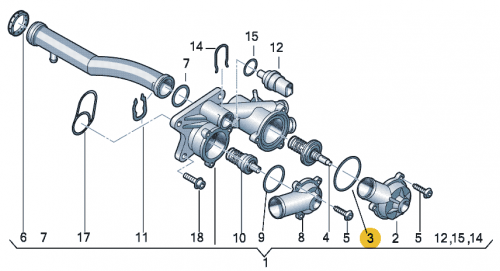 Кольцо уплотнит термостата VAG OE