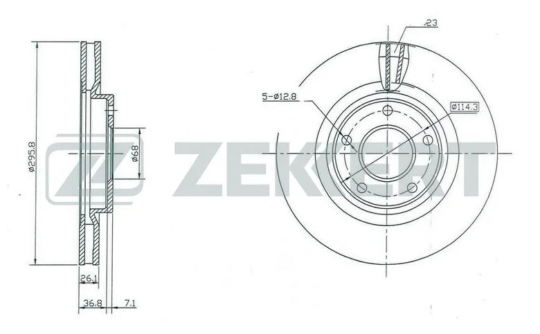 Диск торм NISSAN QASHQAI/T31 пер ZEKKERT DF4964