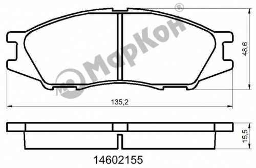 Колодки торм NISSAN ALMERA CLASSIC пер МАРКОН GDB7043=D1233M=2112302=SP1156 (+41080-95F0A)
