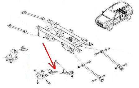 Рычаг подвески RENAULT DUSTER задн прод лев SASIC