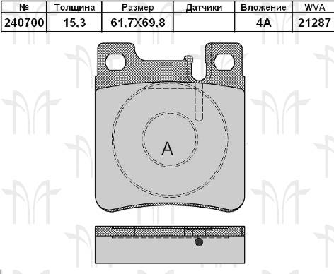 Колодки торм MB W210/W124/W203 задн REMSA GDB1123=240700