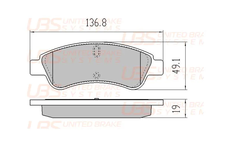 Колодки торм FIAT DUCATO 06- зад диск UBS GDB1682=2123800 (+PFK413)
