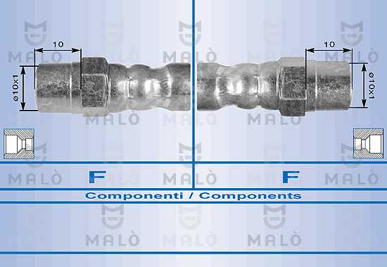 Шланг торм VAG T2/T3/T4/B3/G2/G3/AU80/AU100 зад MALO (внутр/внутр)(200mm)