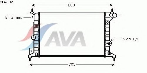 Радиатор ОЖ OPEL VECTRA B -AC AVA OL2242=731525=630681