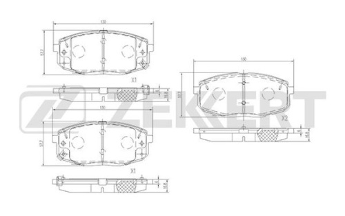 Колодки торм HYUNDAI CRETA пер ZEKKERT GDB3342=GDB3523 (с отверстиями)