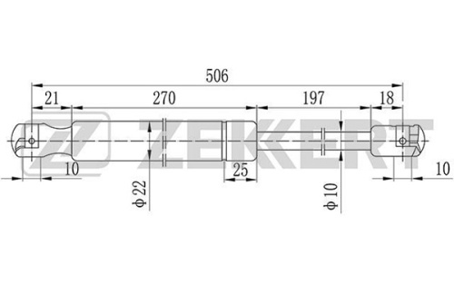 Амортизатор багажника OPEL ZAFIRA B ZEKKERT